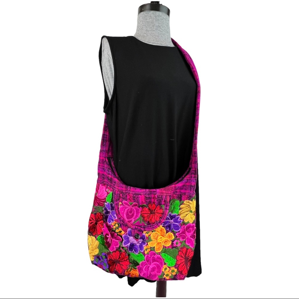 Mexican Floral Embroidered Crossbody Hippie Purse Boho Bag